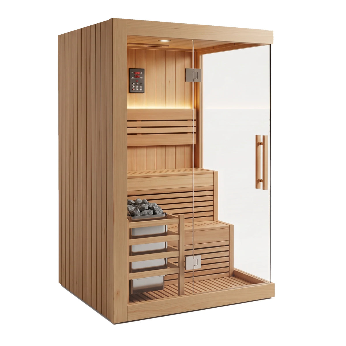 CenturaHeat - 2 Person Canadian Hemlock Indoor Sauna with 2.3kW Harvia Heater SKU: