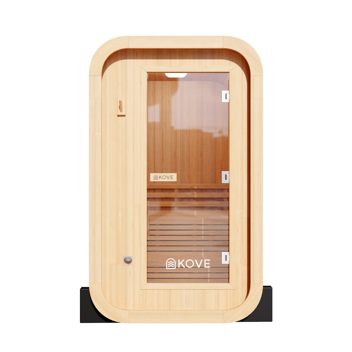 KOVE Compact Cube Sauna 1-2 Person Outdoor Sauna – Premium Spruce Wood, 4.5kW Harvia Heater, Modern Cube Design