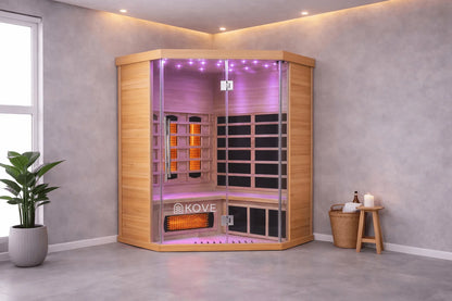 KOVE Corner Full Spectrum Infrared Sauna – 3–4 Person