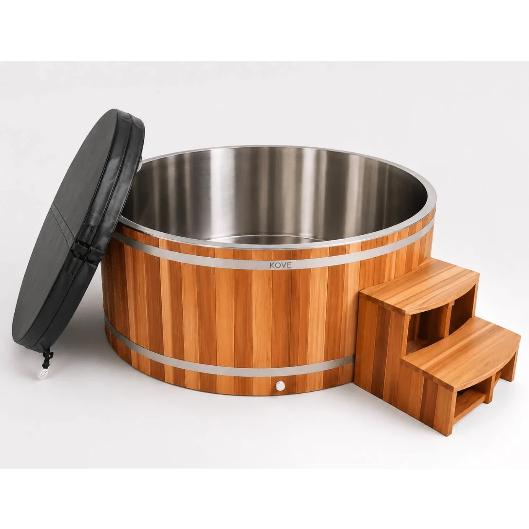 KOVE Duo Oval Cedar Ice Bath – Reclined Cold Plunge - Two Person
