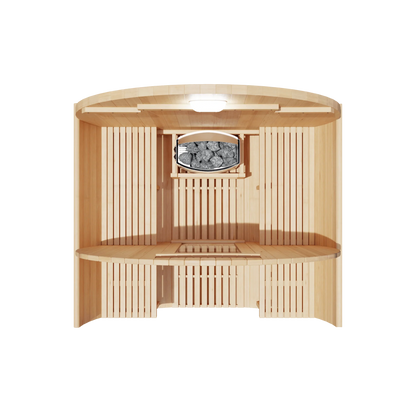 KOVE Outdoor Barrel Sauna – 1–2 Person Garden Sauna with 4.5kW Harvia Electric Heater