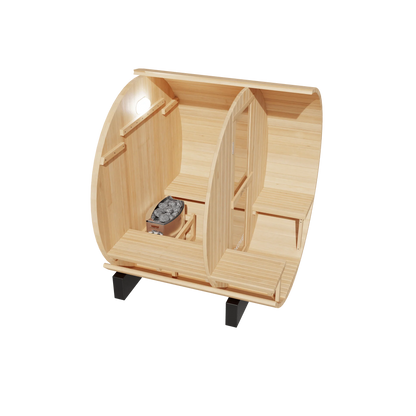 KOVE Outdoor Barrel Sauna – 1–2 Person Garden Sauna with 4.5kW Harvia Electric Heater