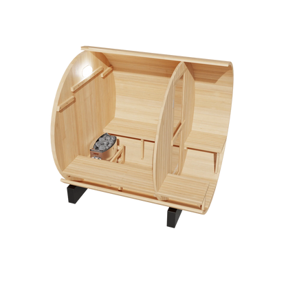 KOVE Outdoor Barrel Sauna – 3–4 Person Garden Sauna with 6kW Harvia Electric Heater