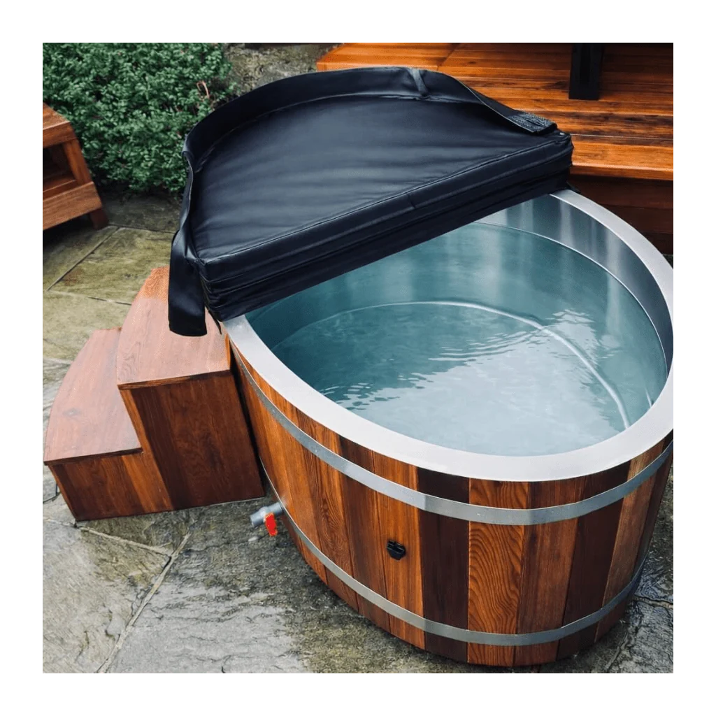 KOVE Oval Cedar Ice Bath – Reclined Cold Plunge