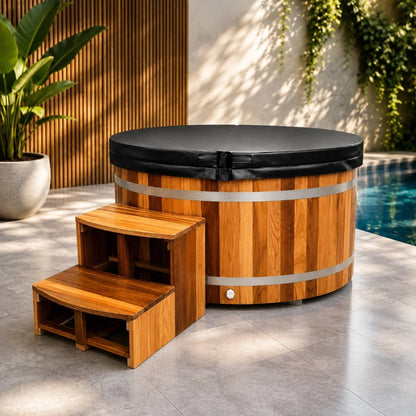 KOVE Oval Cedar Ice Bath – Reclined Cold Plunge