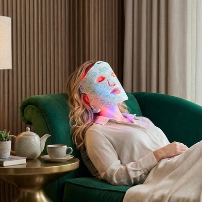 KOVE Red & Infrared LED Facial Mask – Multi-Wavelength Light Therapy with Cold Pack