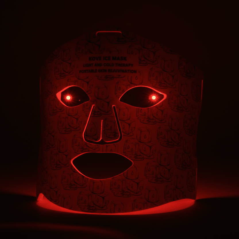 KOVE Red & Infrared LED Facial Mask – Multi-Wavelength Light Therapy with Cold Pack