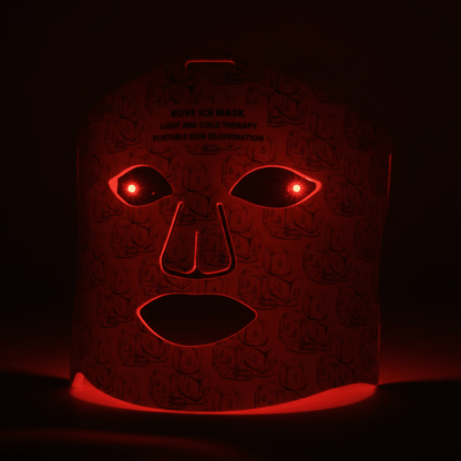 KOVE Red & Infrared LED Facial Mask – Multi-Wavelength Light Therapy with Cold Pack