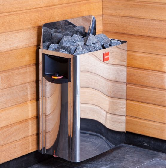 KOVE x Harvia The Wall SW60 6kW Sauna Heater – Stainless Steel Electric Heater with Built-In Controls