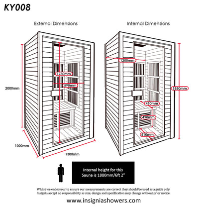Insignia - KY008 - 2 Person Infrared Sauna